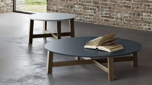 Tavolino rotondo in legno con top in MDF Evan di Doimo Salotti