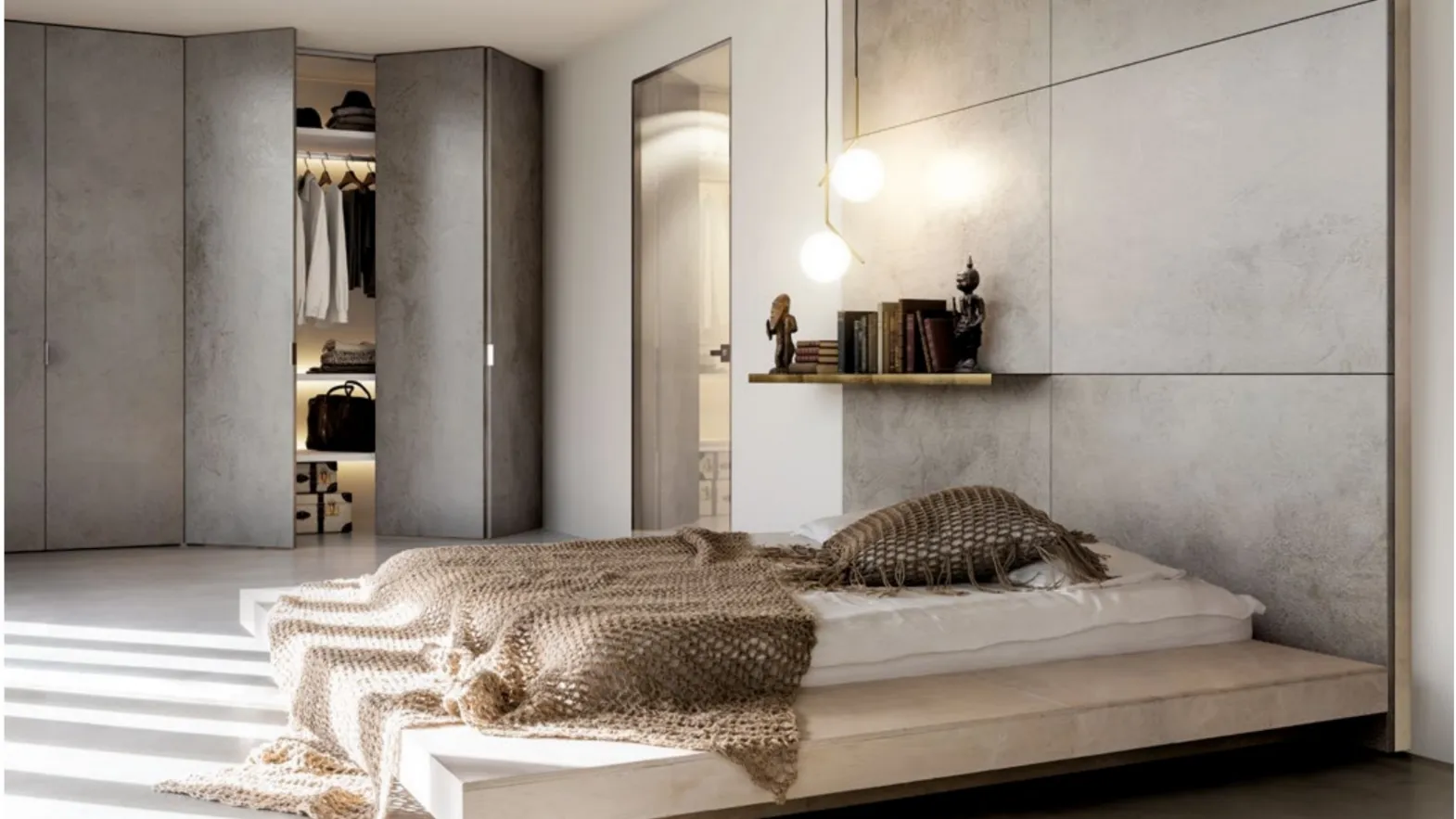 Porta battente per interni in vetro dallo stile minimalista Gaia Filo muro di Doal