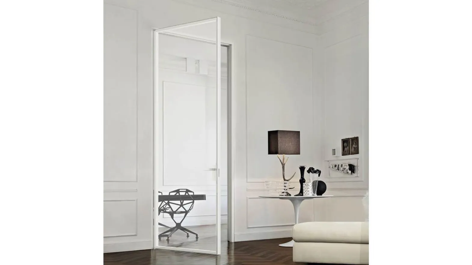 Porta per interni in vetro trasparente Just Battente con Stipite di Doal