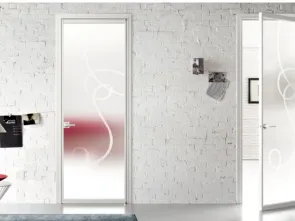 Porta in vetro serigrafato Zeus Battente con Stipite di Doal