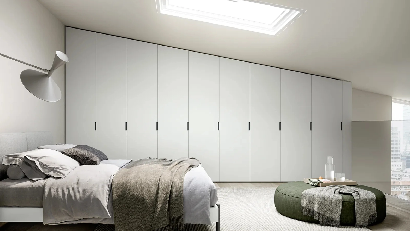 Armadio con ante battenti su misura per mansarde Logic di Dielle Modus