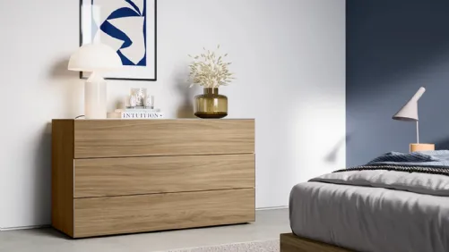 Comò Slim in nobilitato finitura effetto legno di Dielle Modus