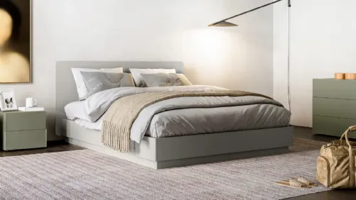 Letto laccato opaco con box contenitore e testiera Dream di Dielle Modus