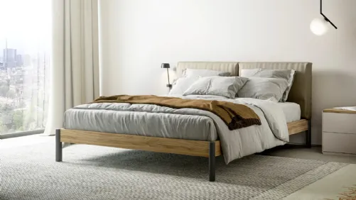 Letto con testiera in tessuto imbottito Eden Soft di Dielle Modus